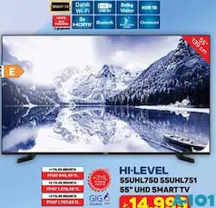 Hİ-LEVEL 55UHL750 55UHL751 55 İNÇ UHD SMART TV AKILLI TELEVİZYON